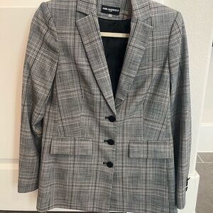 Karl Lagerfeld Women's Black and White Checkered Blazer